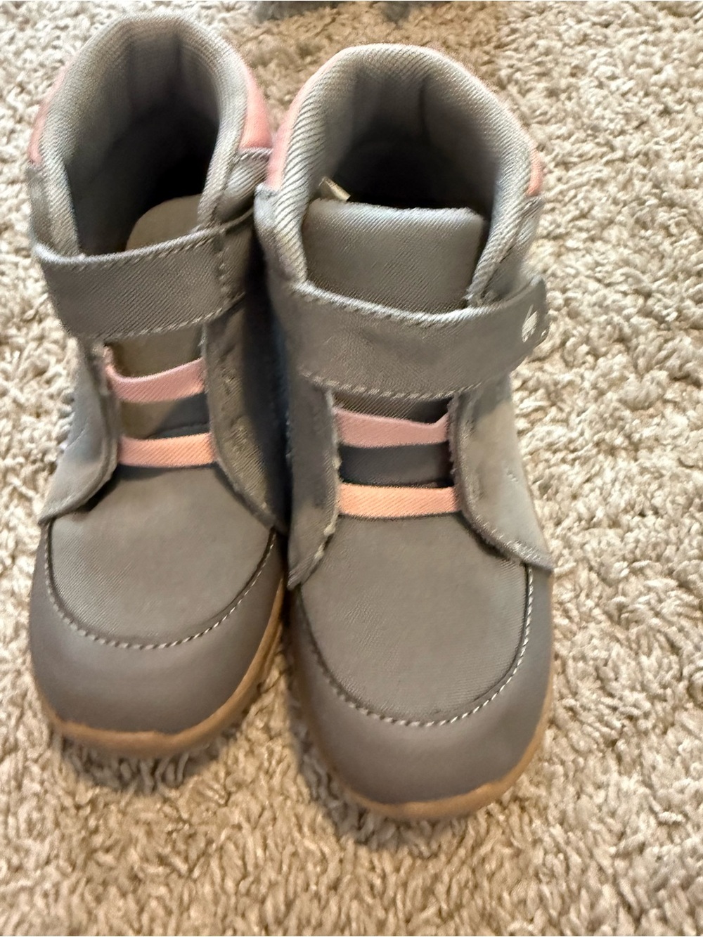 See Kai Run Kids Gray and Pink High-Top Sneakers 12 toddler NWOT